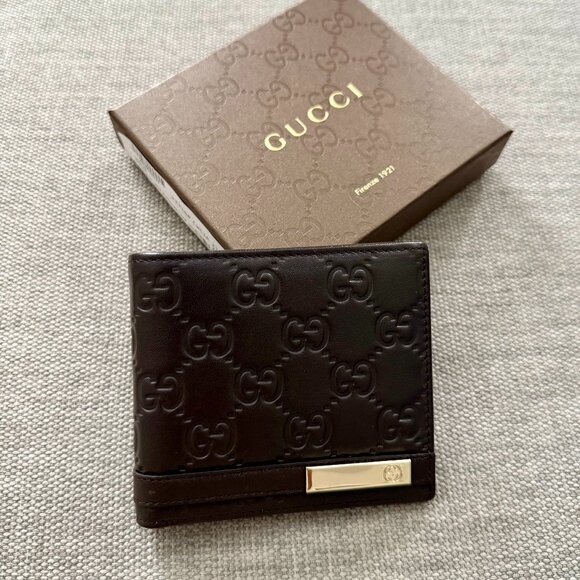New Gucci Bifold Brown Guccissima Leather Wallet Bifold - Picture 2 of 8